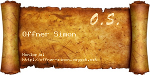 Offner Simon névjegykártya